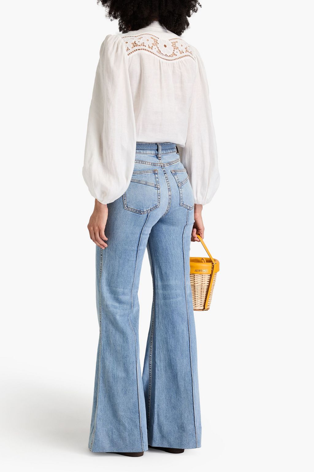 ZIMMERMANN Belted high-rise flared jeans