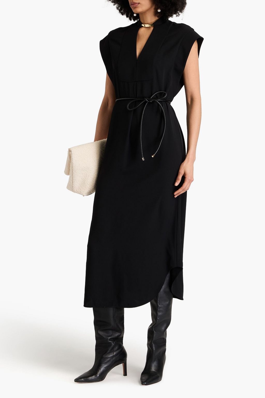 ZIMMERMANN Belted twill midi dress