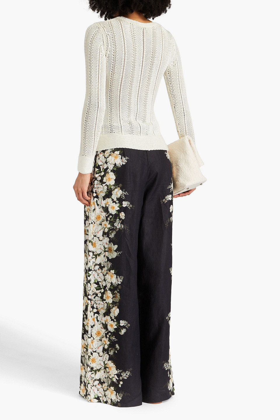 Shop Zimmermann Crochet-knit Sweater In Cream