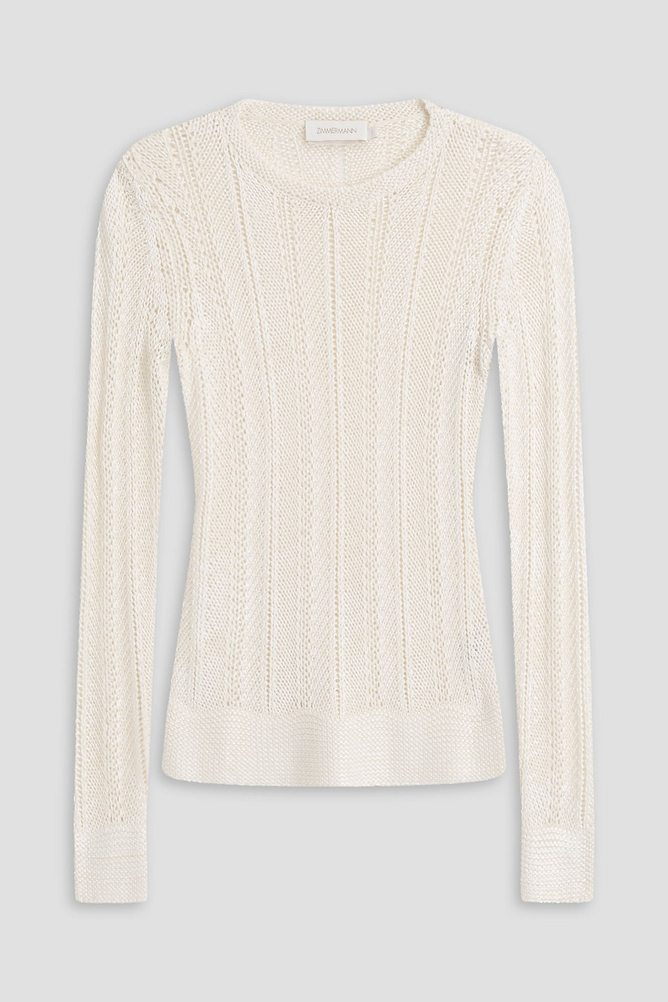 Zimmermann Crochet-knit Sweater In Cream