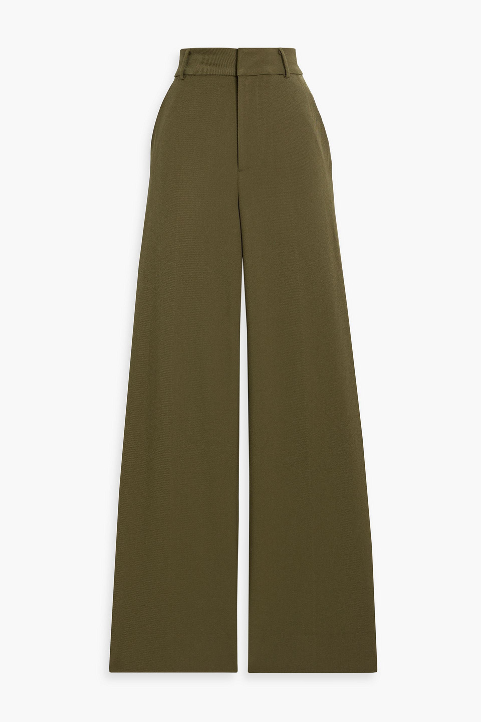 Staud Twill Wide-leg Pants In Green