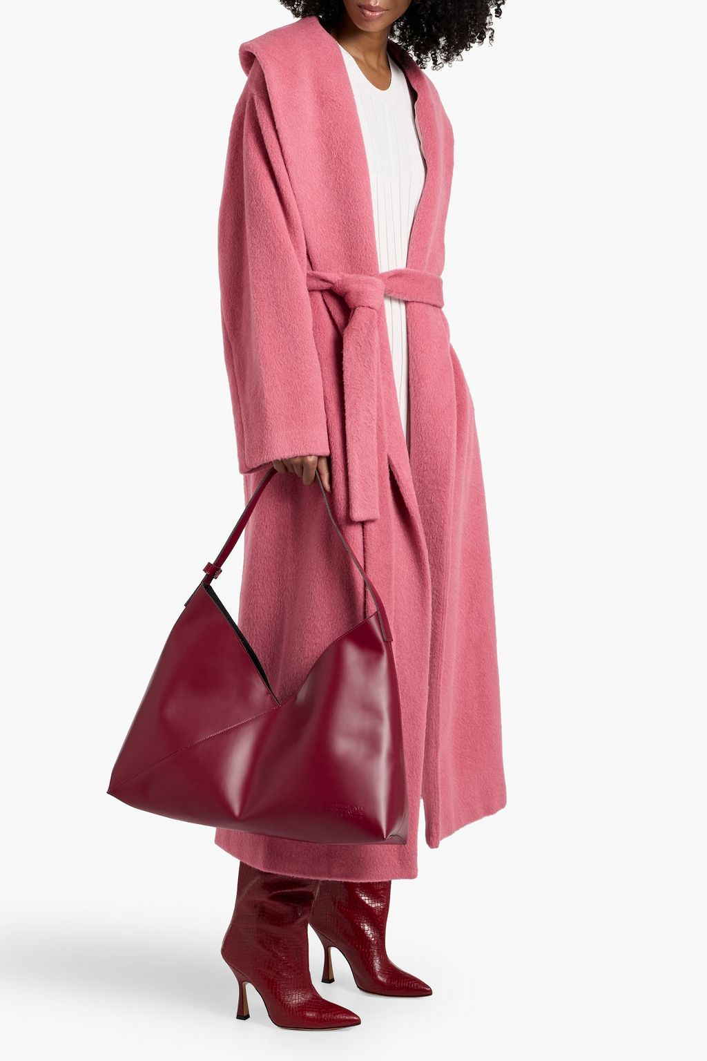 STAUD Dakota belted wool and alpaca-blend coat