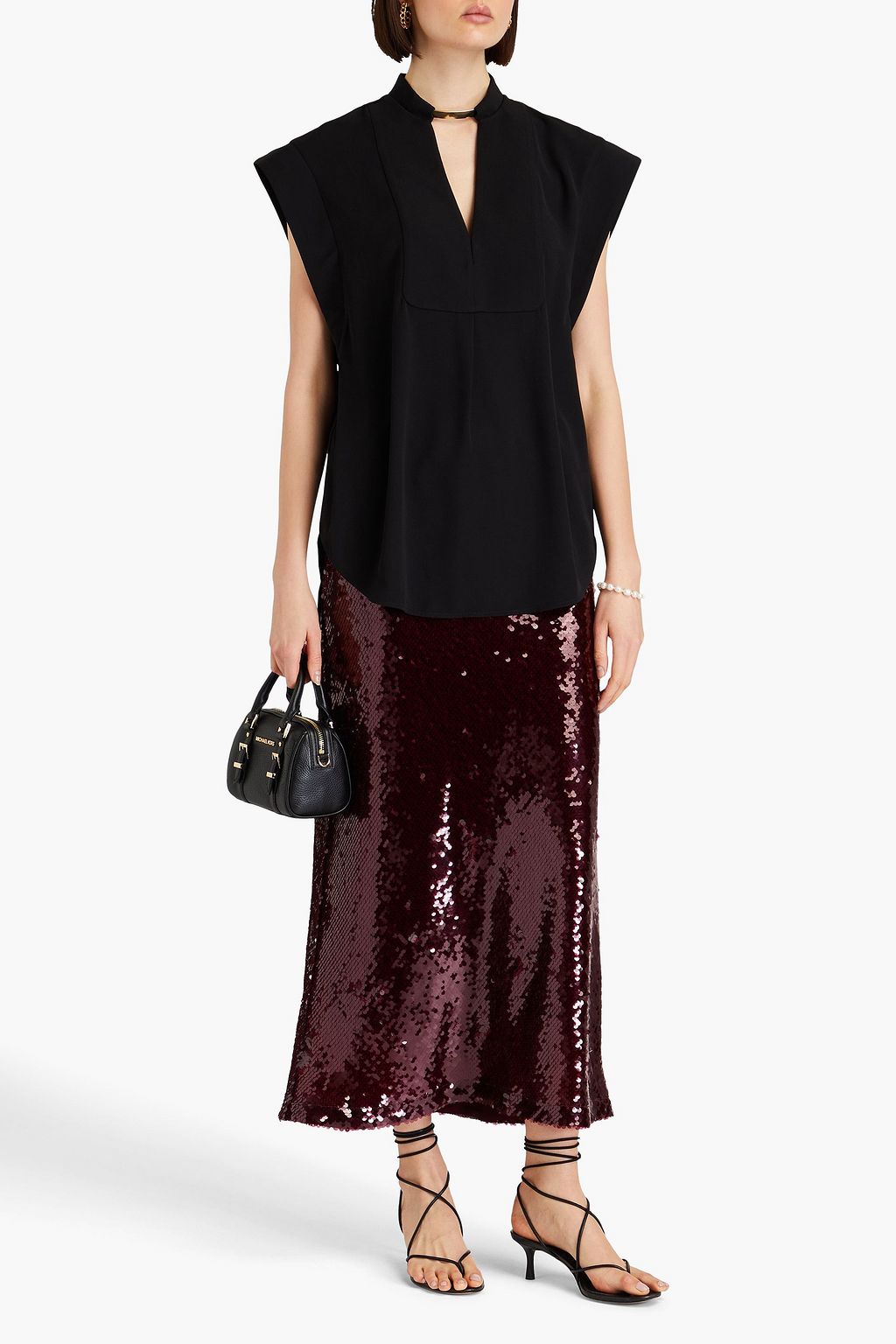 ZIMMERMANN Embellished cutout twill top