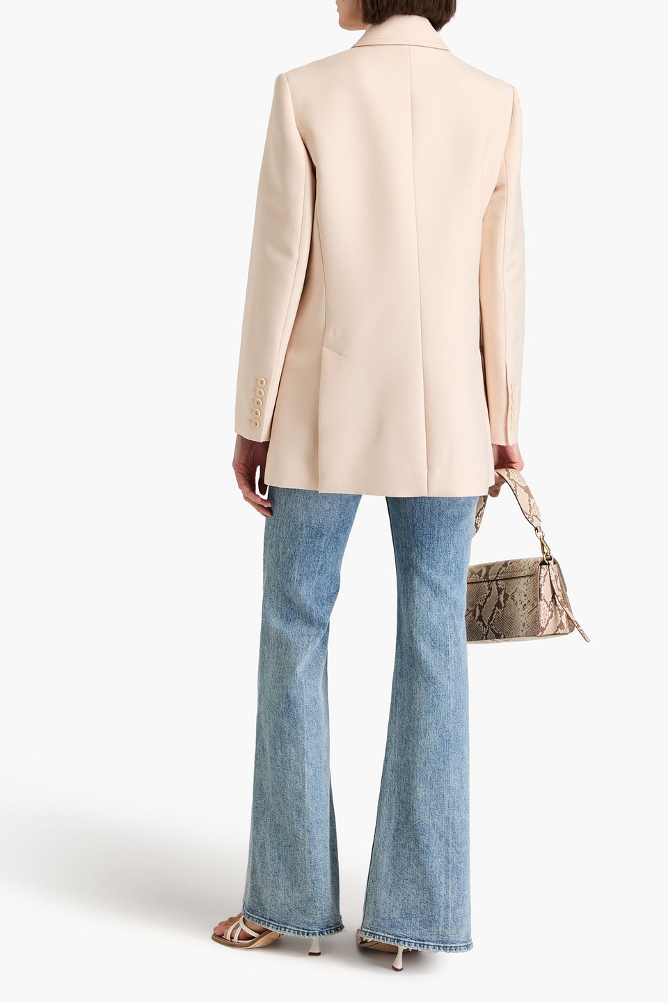 Zimmermann Double-breasted Wool-blend Blazer In Ivory