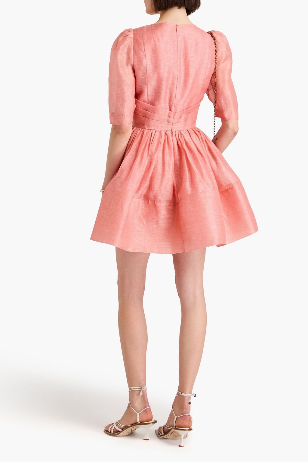 ZIMMERMANN Wonderland gathered linen and silk-blend organza mini dress