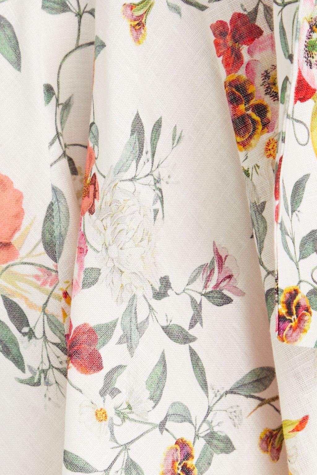 ZIMMERMANN Pleated floral-print linen mini wrap dress