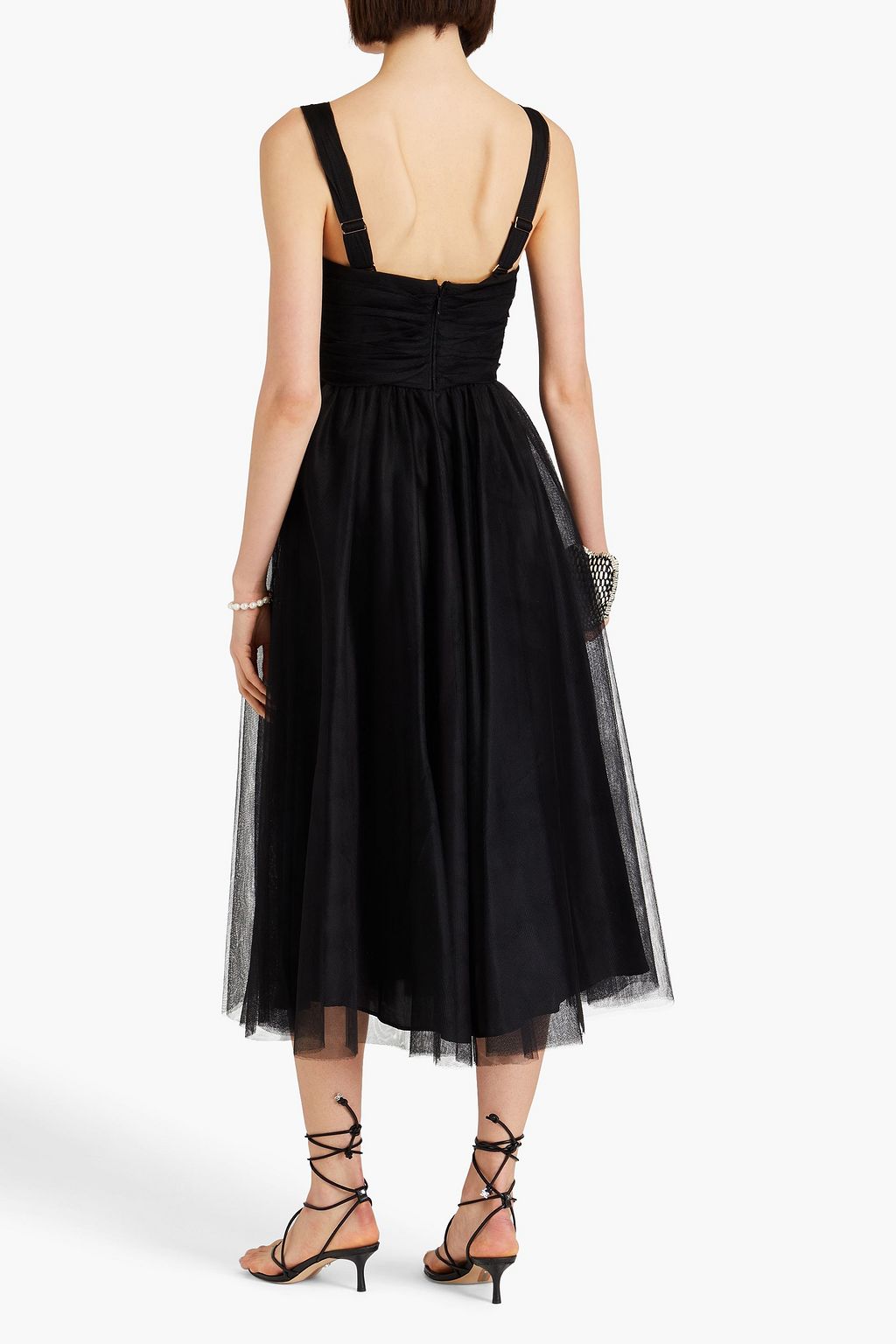 ZIMMERMANN Ruched tulle midi dress