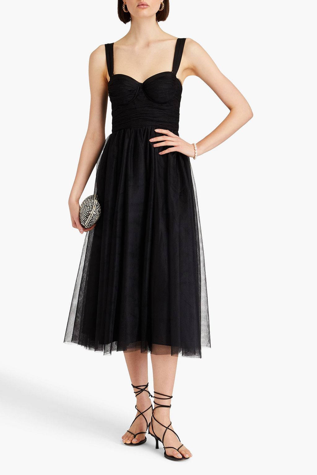 ZIMMERMANN Ruched tulle midi dress