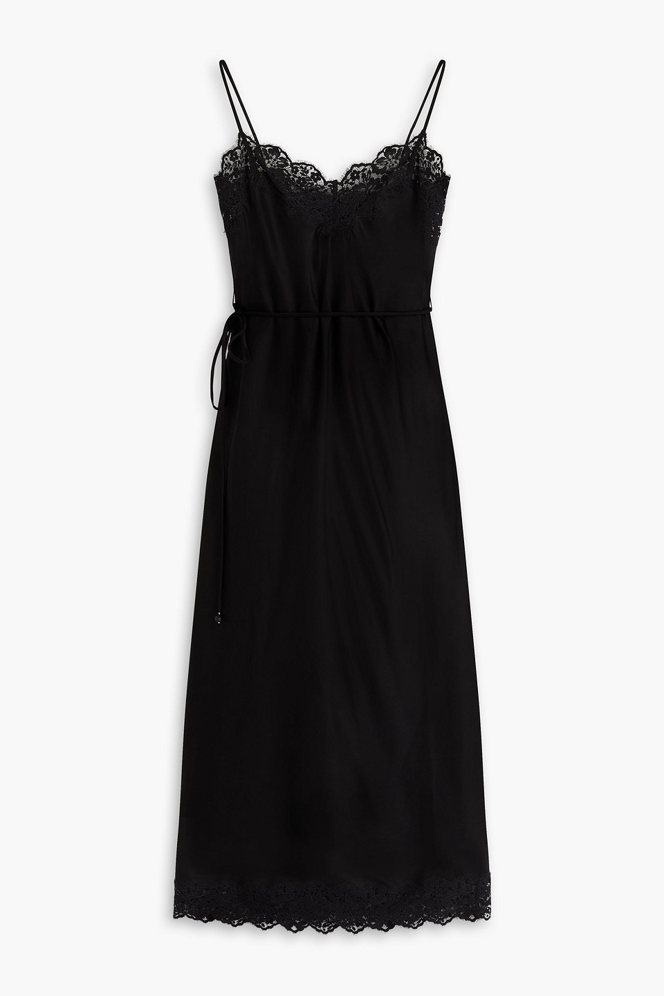 Zimmermann Lace-trimmed Crepe Midi Dress In Black