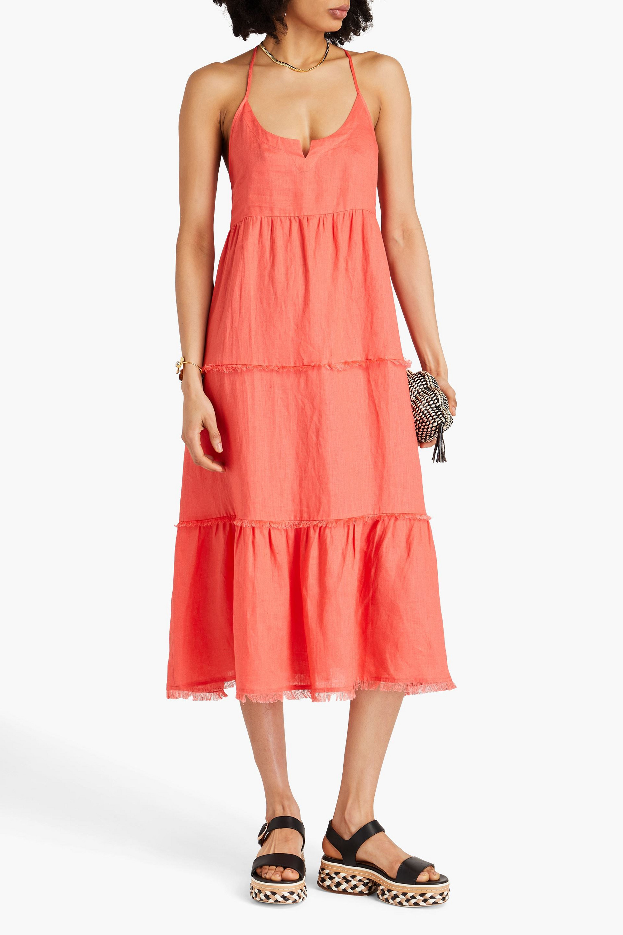 Heidi Klein Tiered linen midi dress