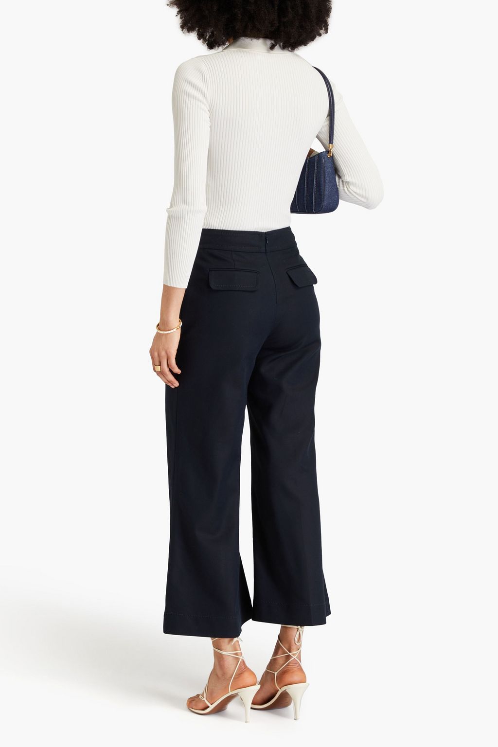 ZIMMERMANN Ribbed knit polo shirt