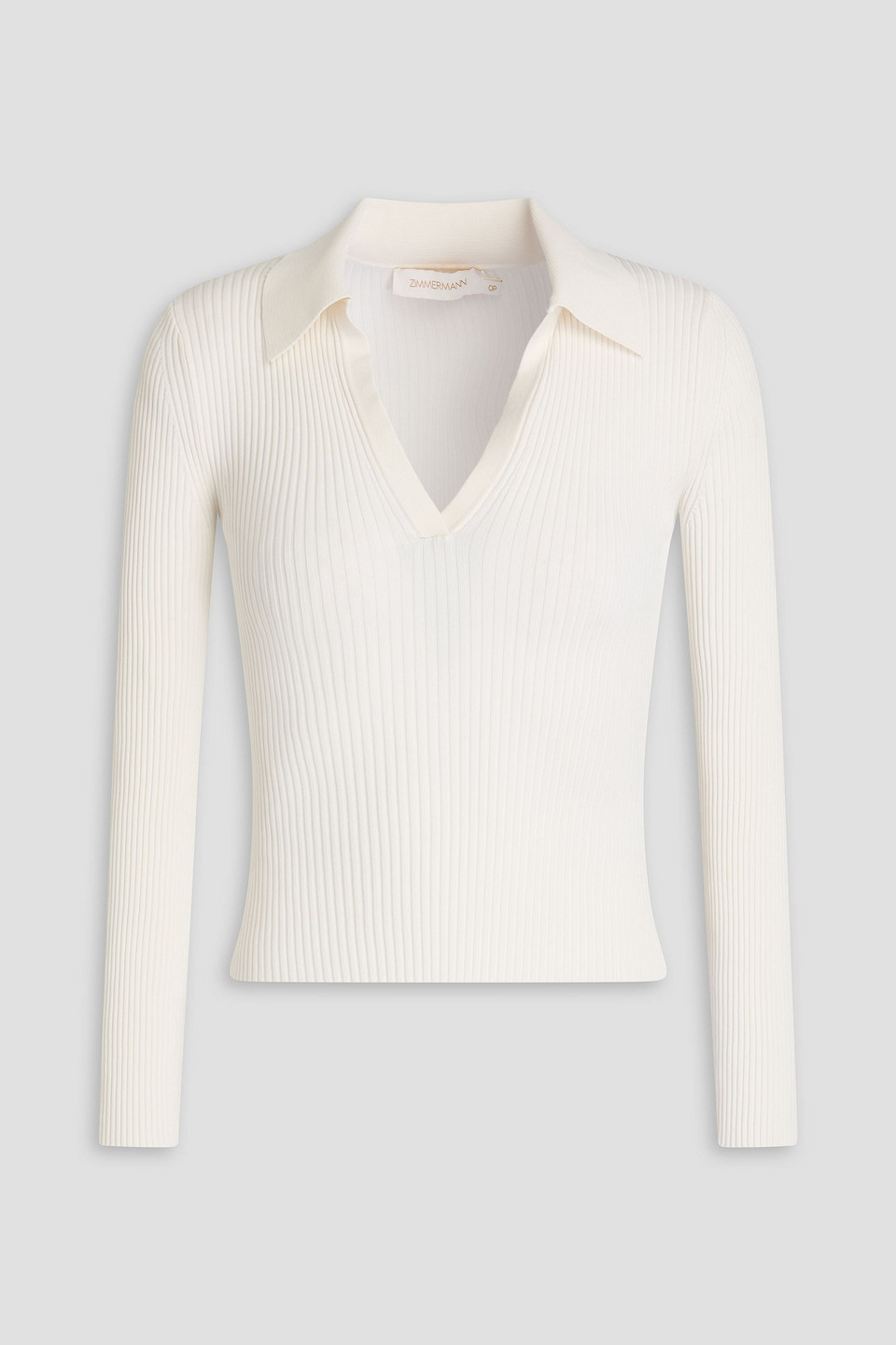 Zimmermann Poloshirt Aus Geripptem Jersey In Elfenbein