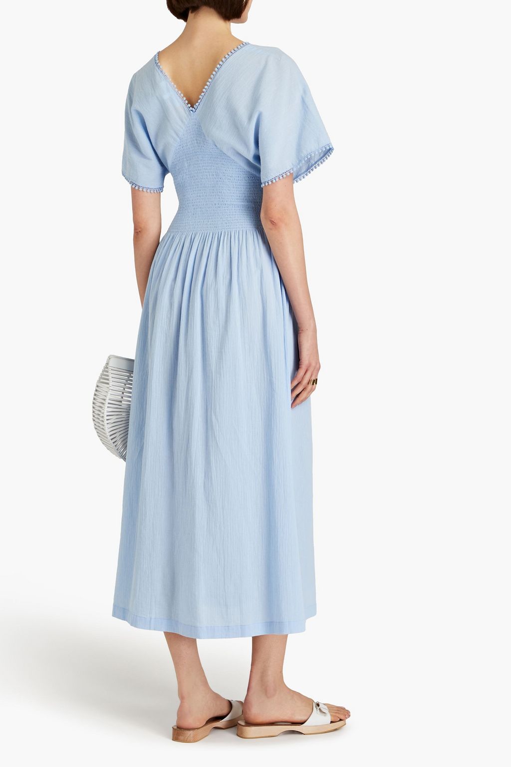 HEIDI KLEIN Portofino shirred cotton-gauze midi dress