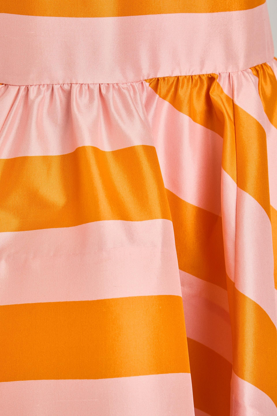 Zimmermann Asymmetric Striped Silk-shantung Maxi Dress In Orange