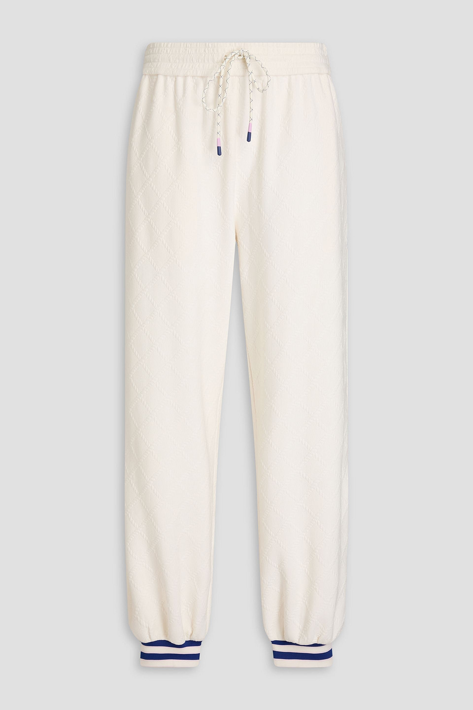 Jacquard-knit track pants