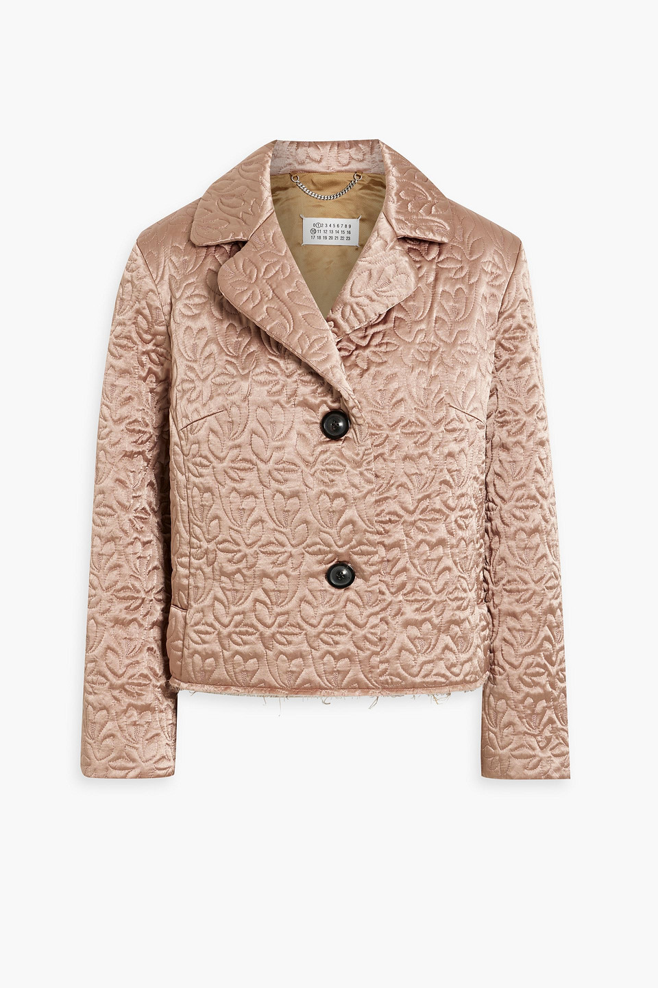 Maison Margiela Single-breasted Quilted Satin Jacket In Antique Rose