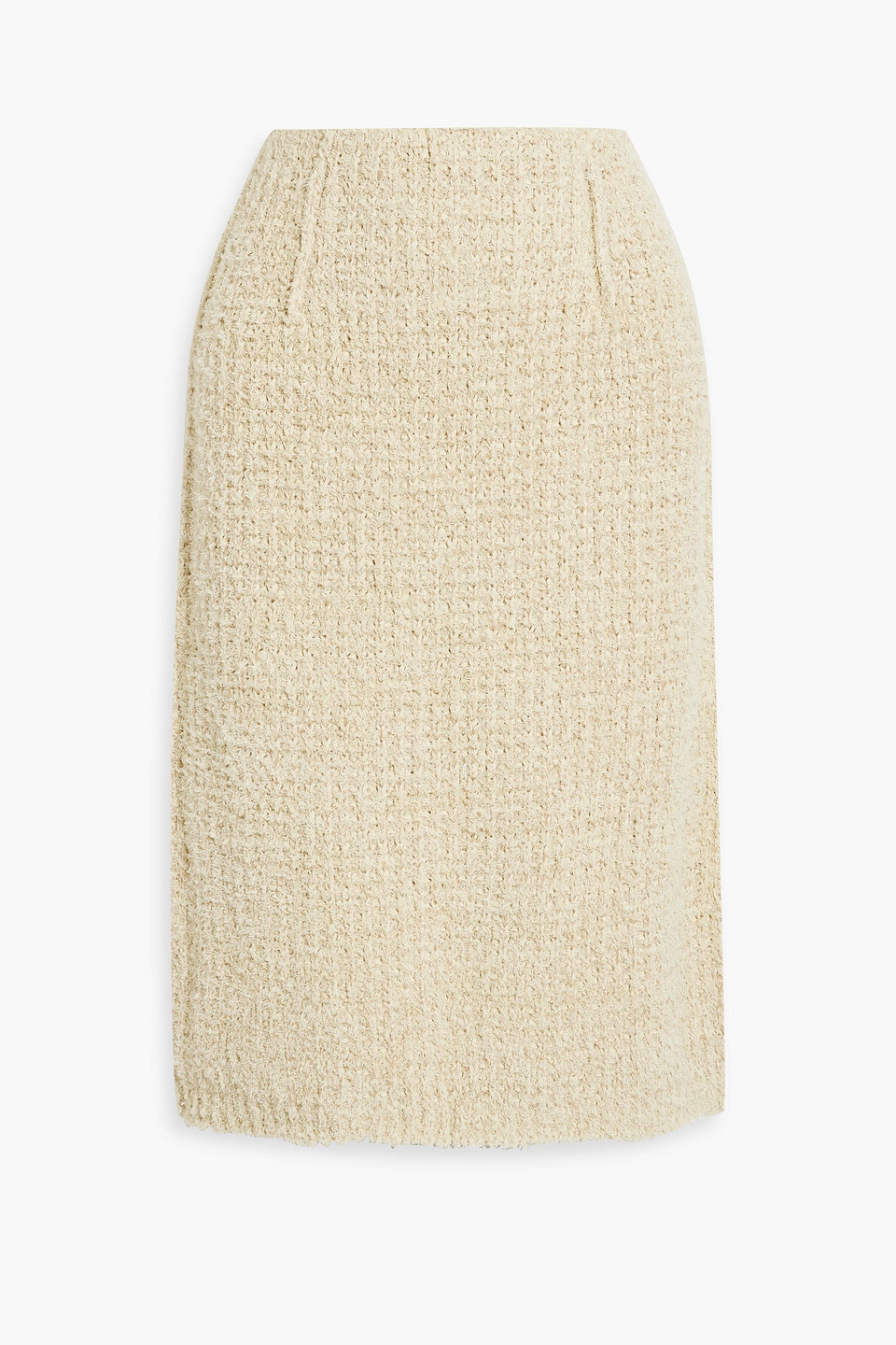 Maison Margiela Tweed Straight Midi-skirt In Beige
