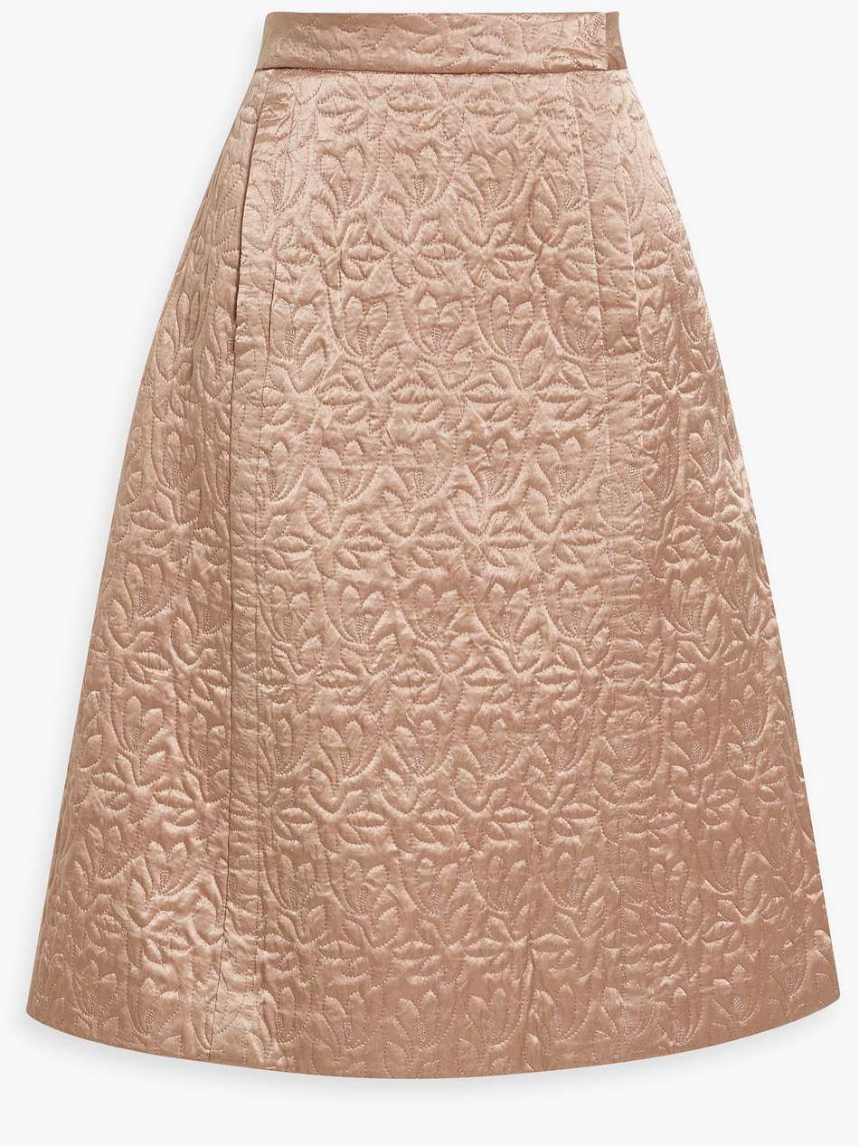 quilted satin skirt