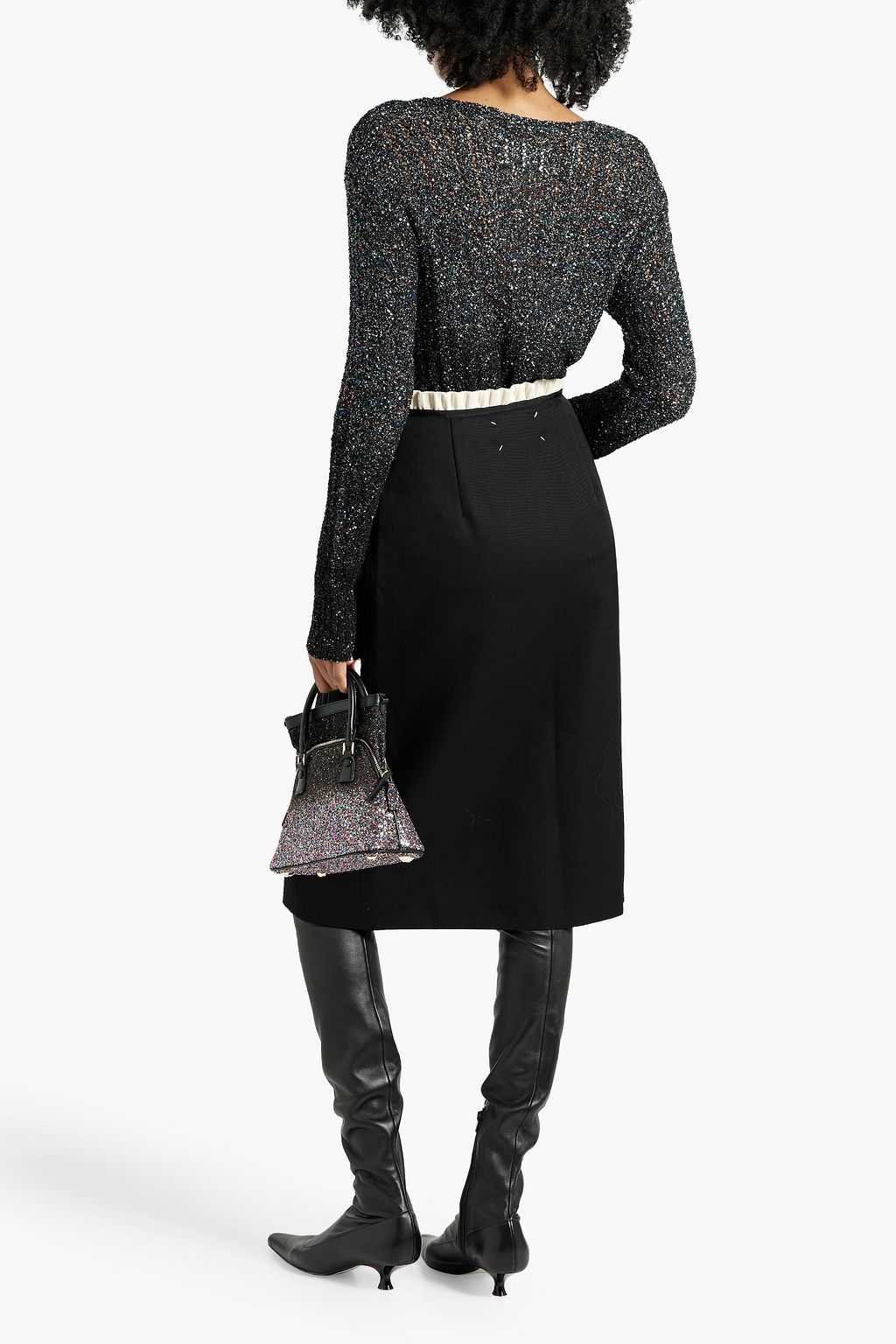 MAISON MARGIELA Sequined crochet-knit top