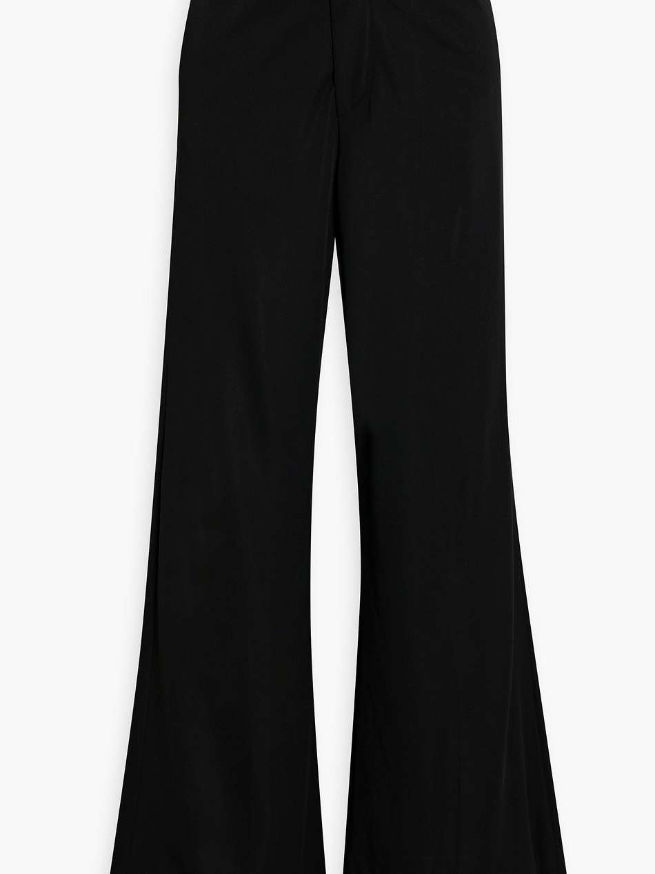 pleated twill wide-leg pants