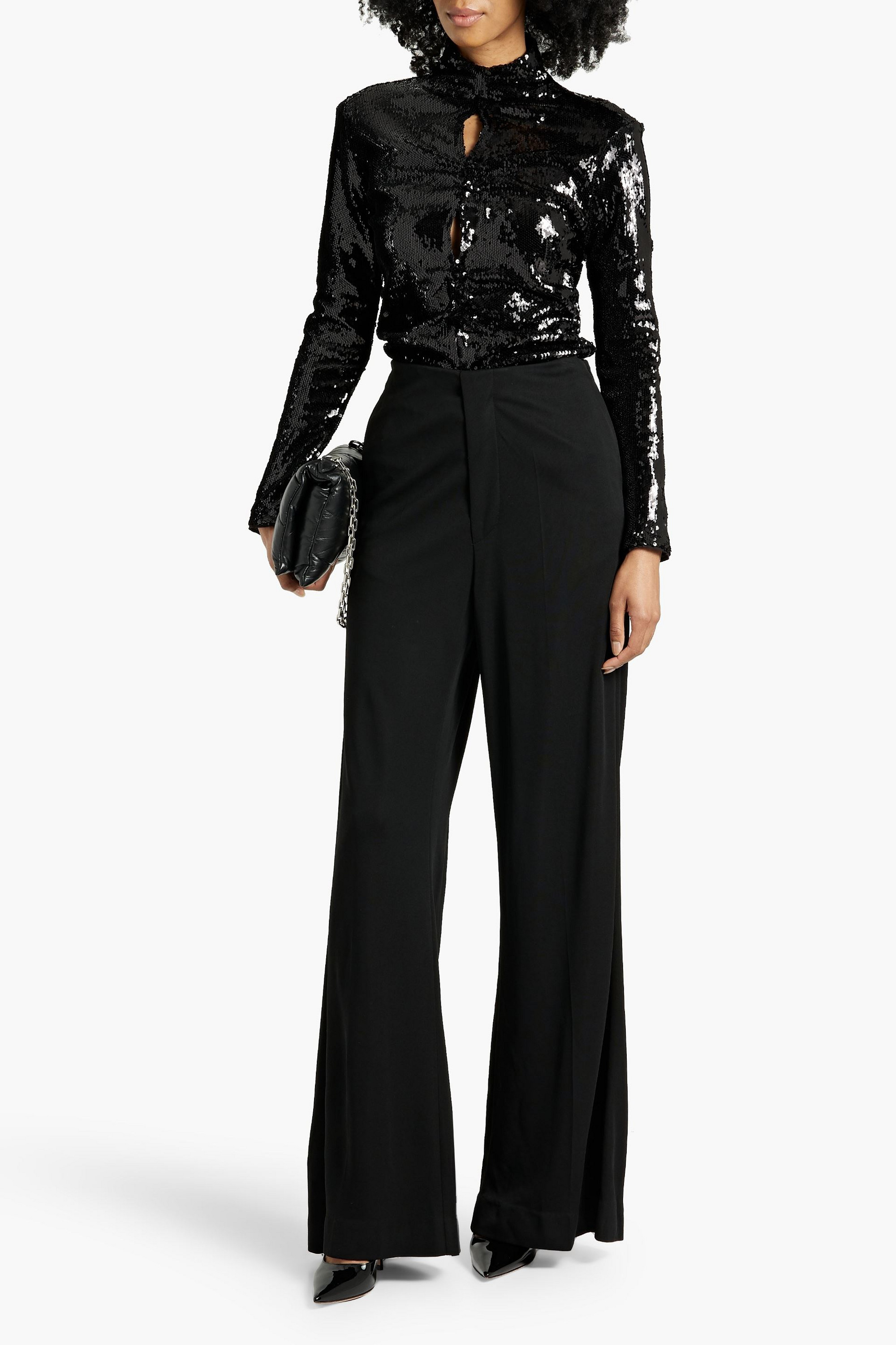 Maison Margiela Pleated twill wide-leg pants