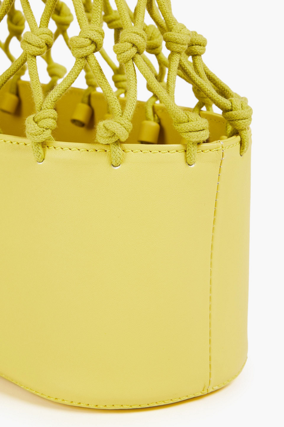 Zimmermann Macramé And Leather Tote In Lime Green