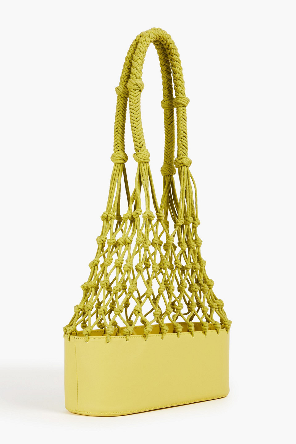 Zimmermann Macramé And Leather Tote In Lime Green