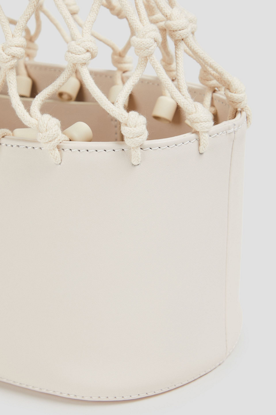 Shop Zimmermann Macramé And Leather Tote In Ecru