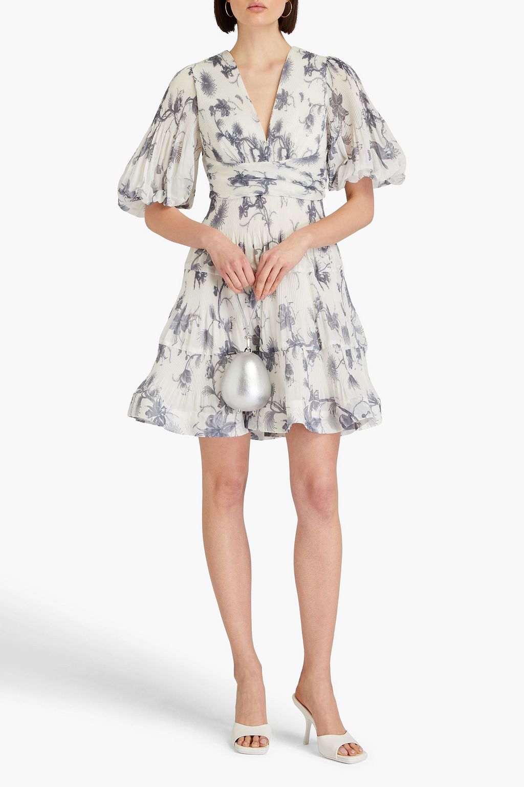 ZIMMERMANN Tiered plissé-organza mini dress