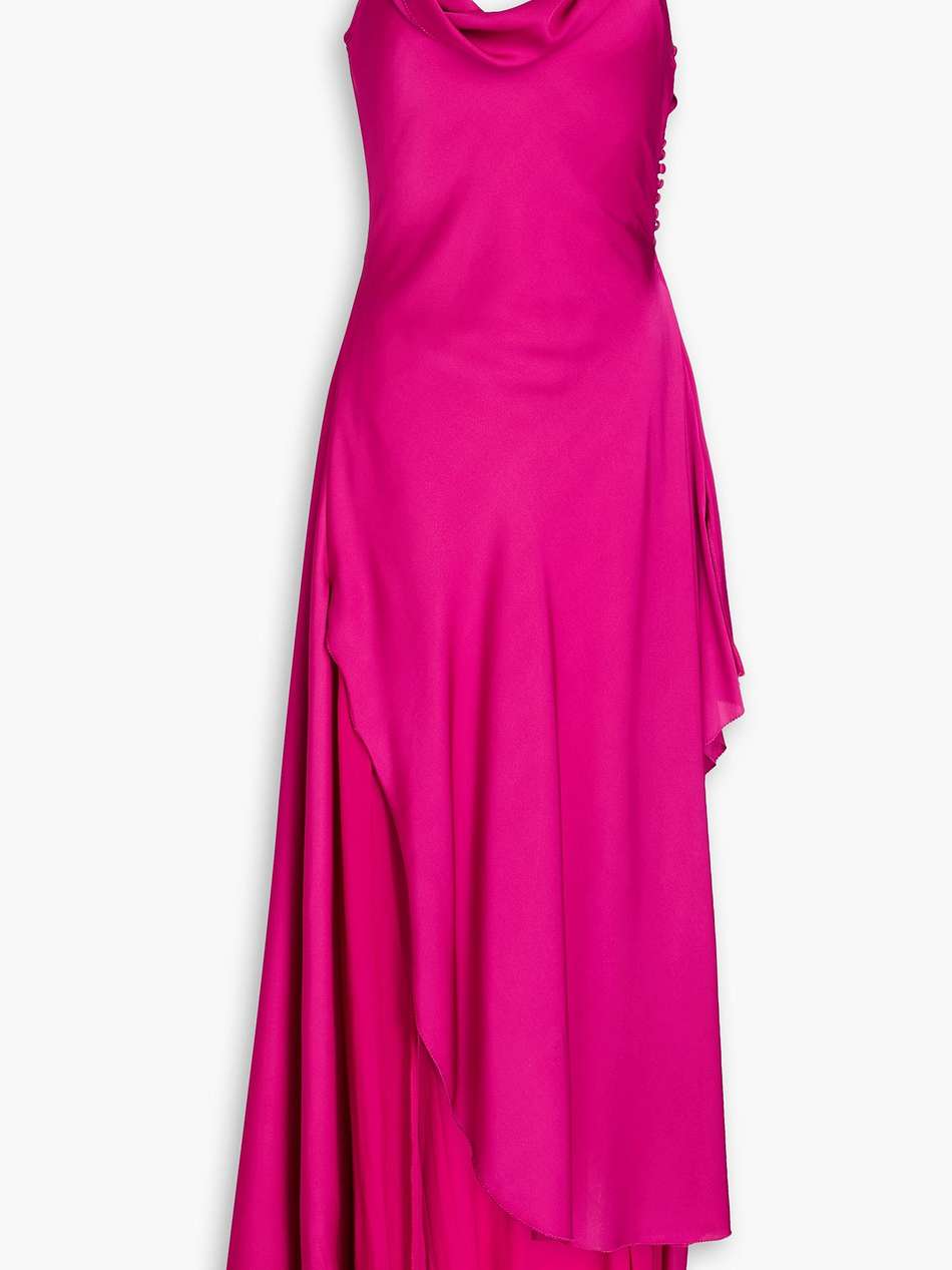 elsie draped chiffon and stretch-silk satin maxi dress
