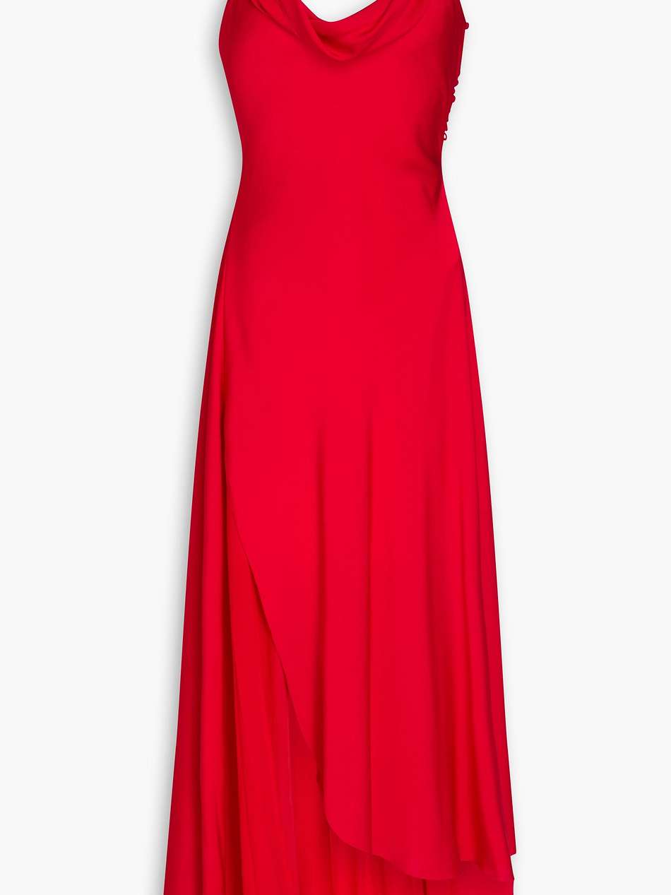 elsie draped chiffon and stretch-silk satin maxi dress