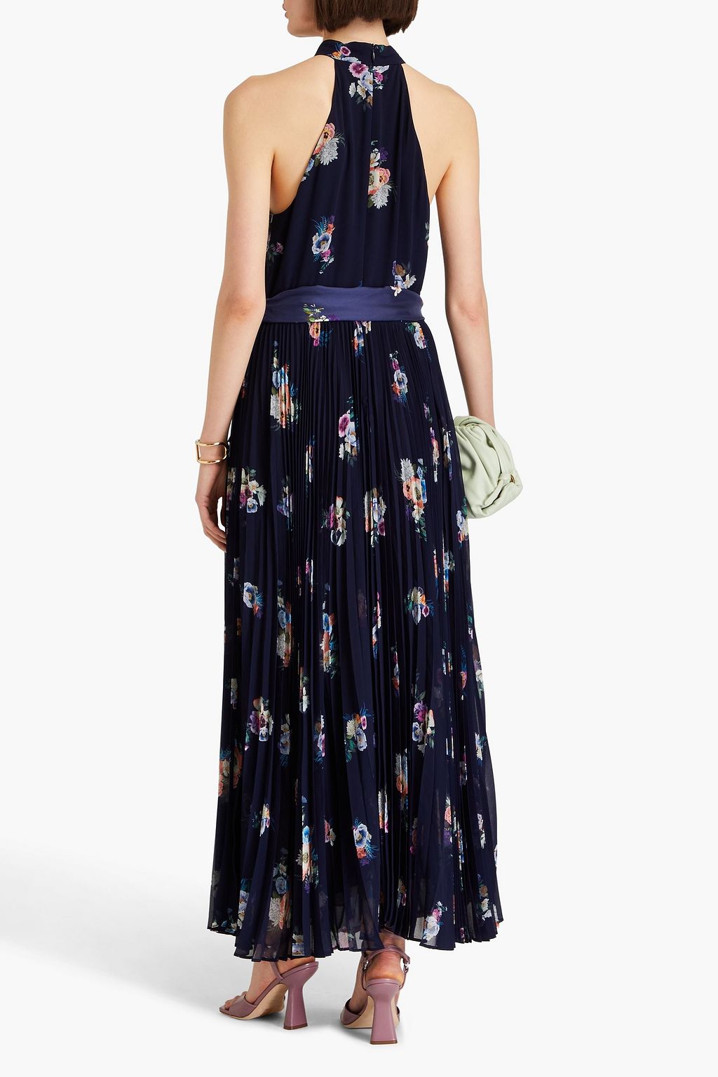 ZIMMERMANN Pleated floral-print chiffon maxi dress