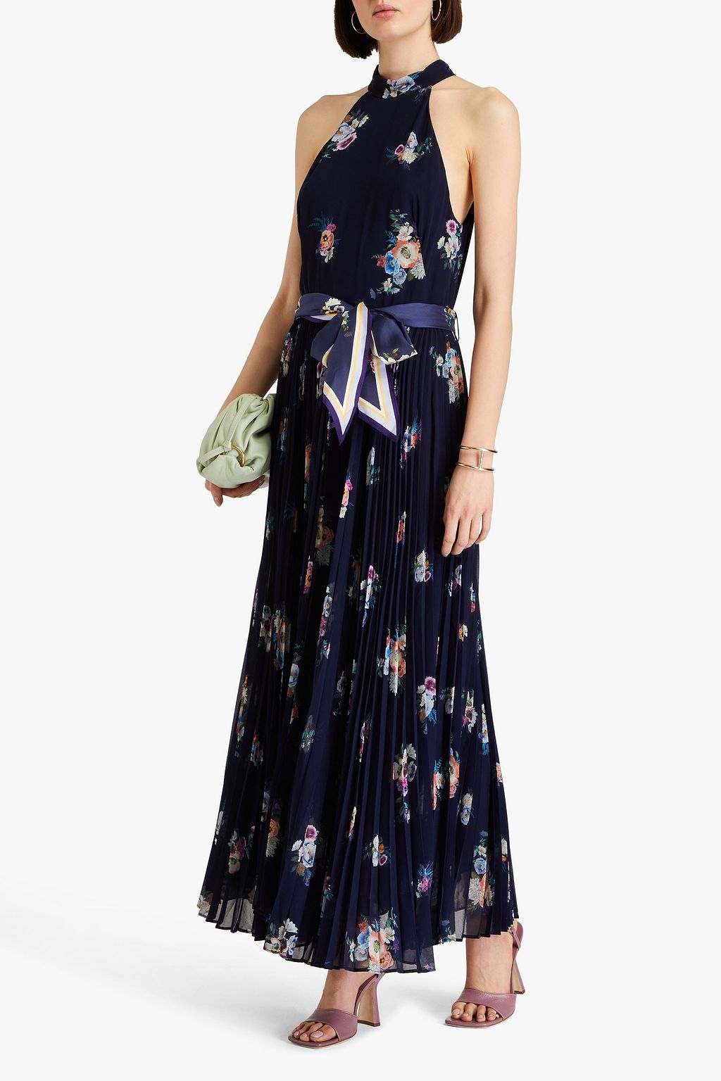 ZIMMERMANN Pleated floral-print chiffon maxi dress