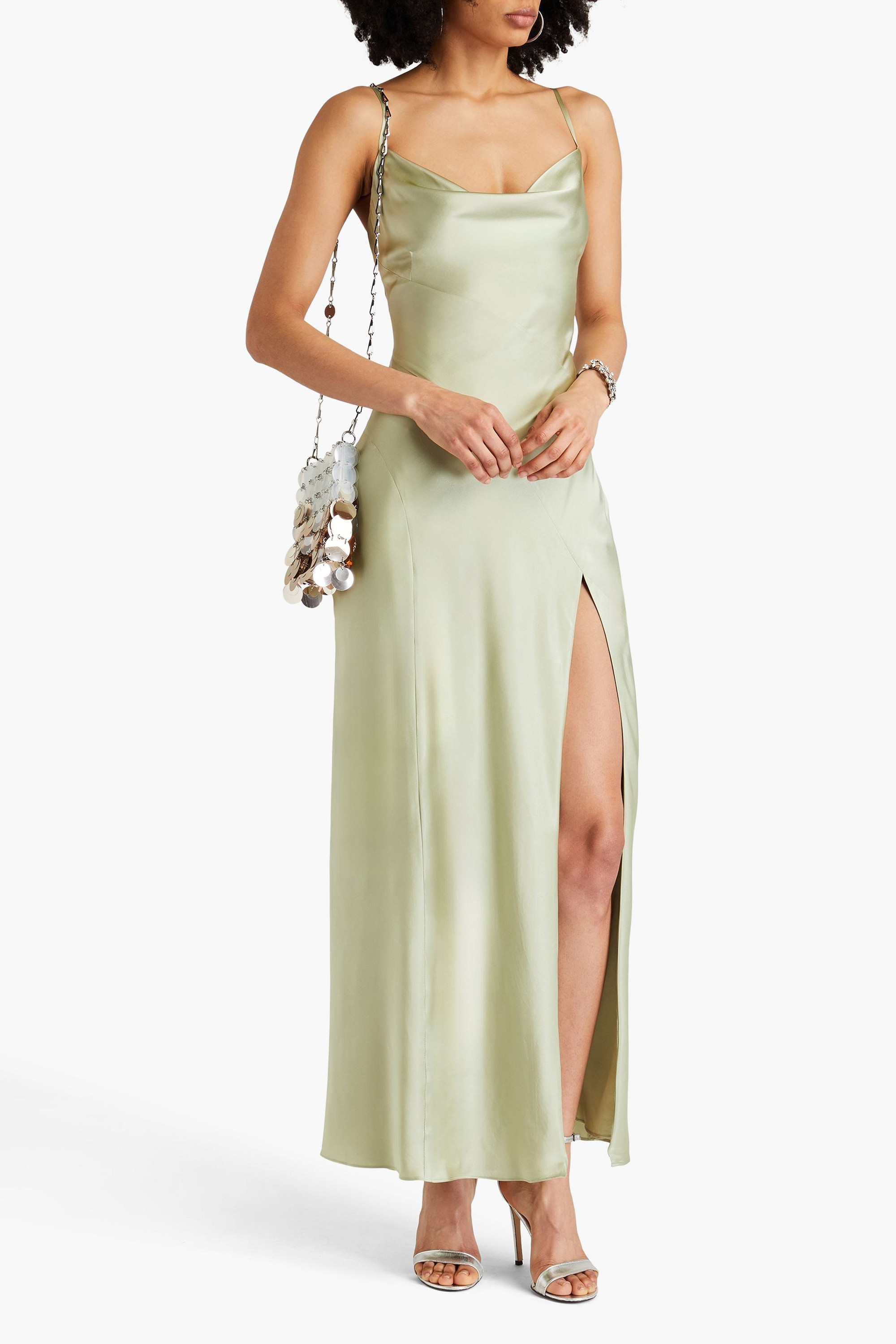 NICHOLAS Draped silk-satin gown