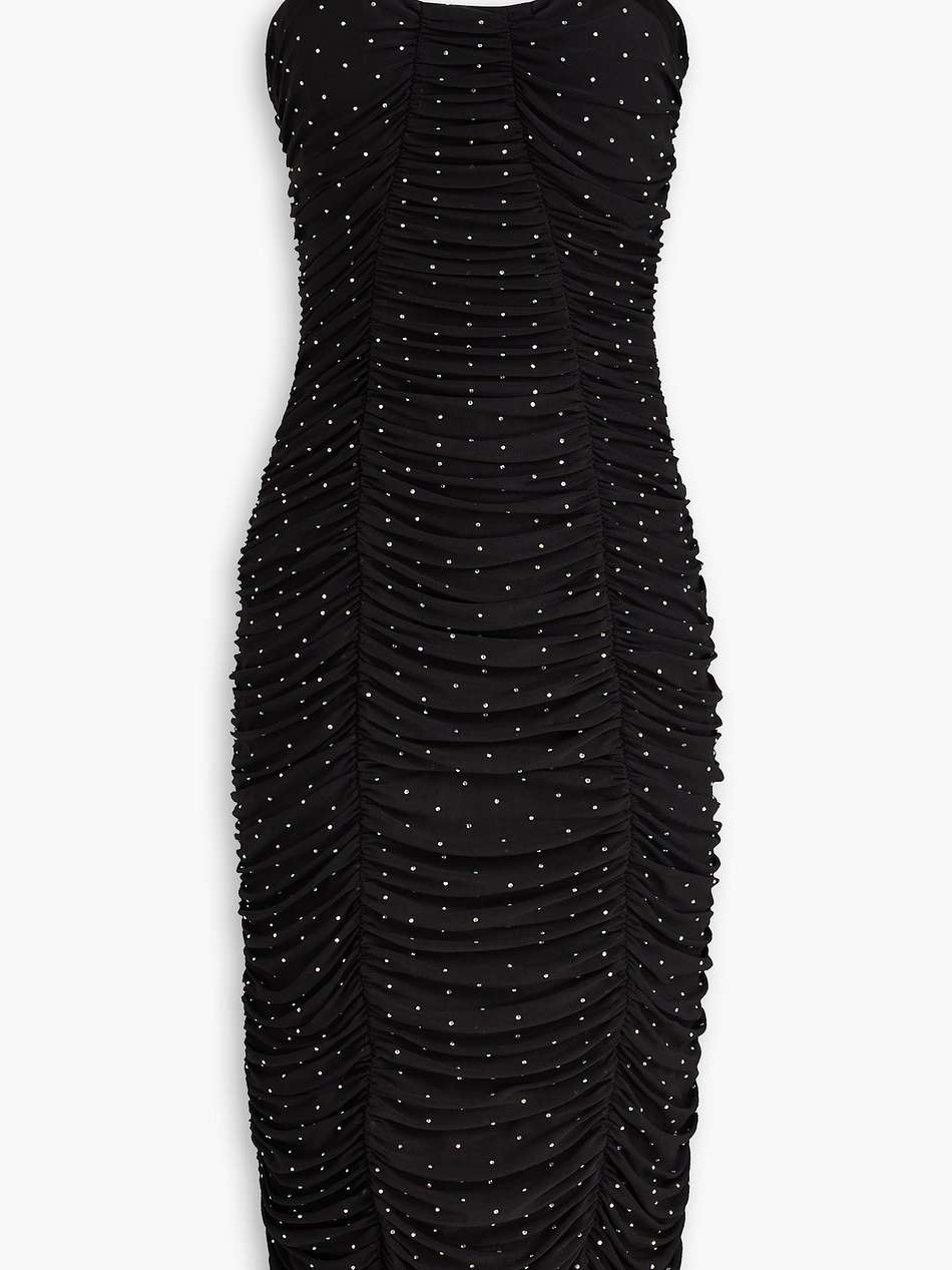 crystal-embellished tulle midi dress