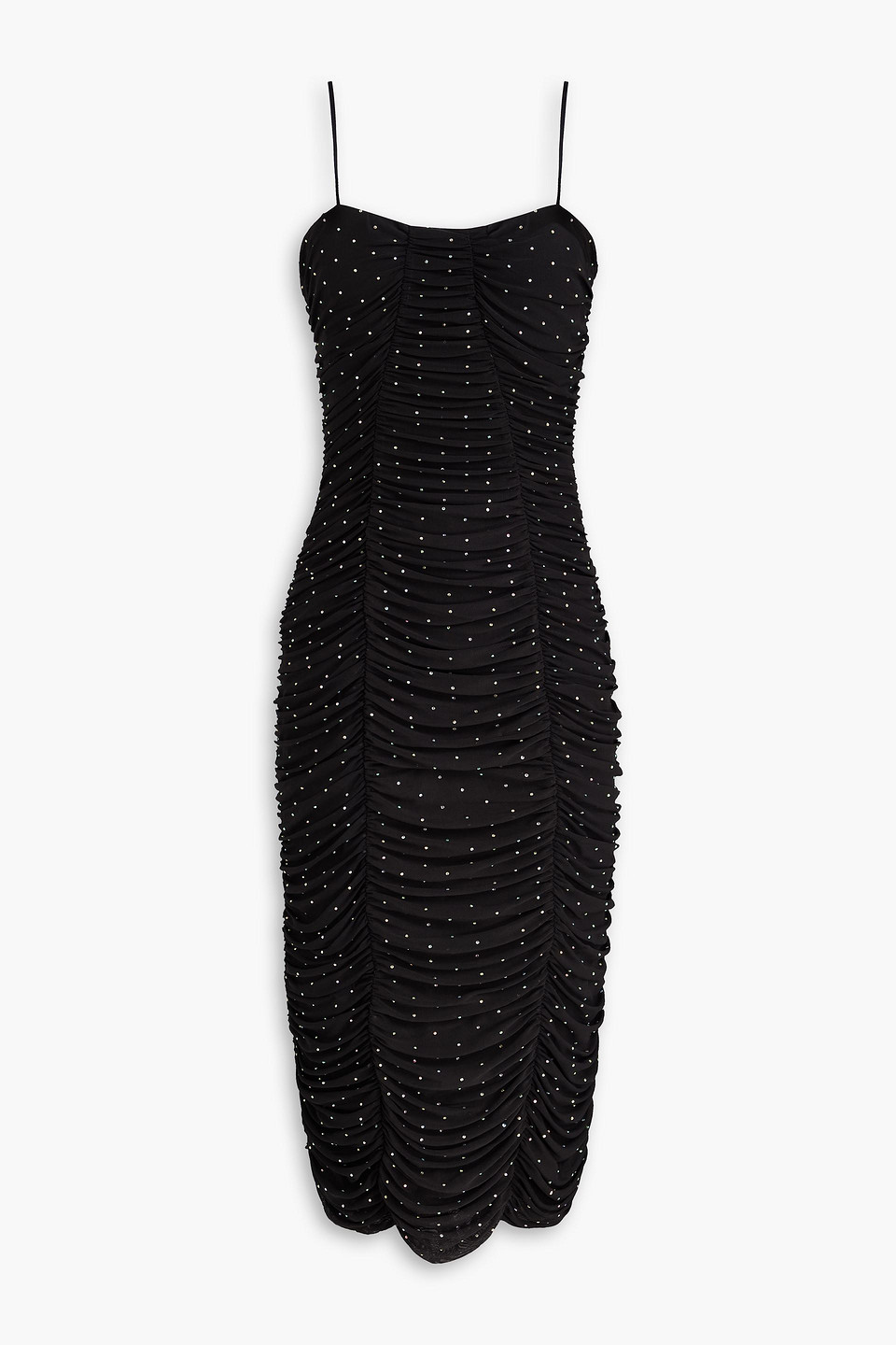 Rotate Birger Christensen Crystal-embellished Tulle Midi Dress In Black