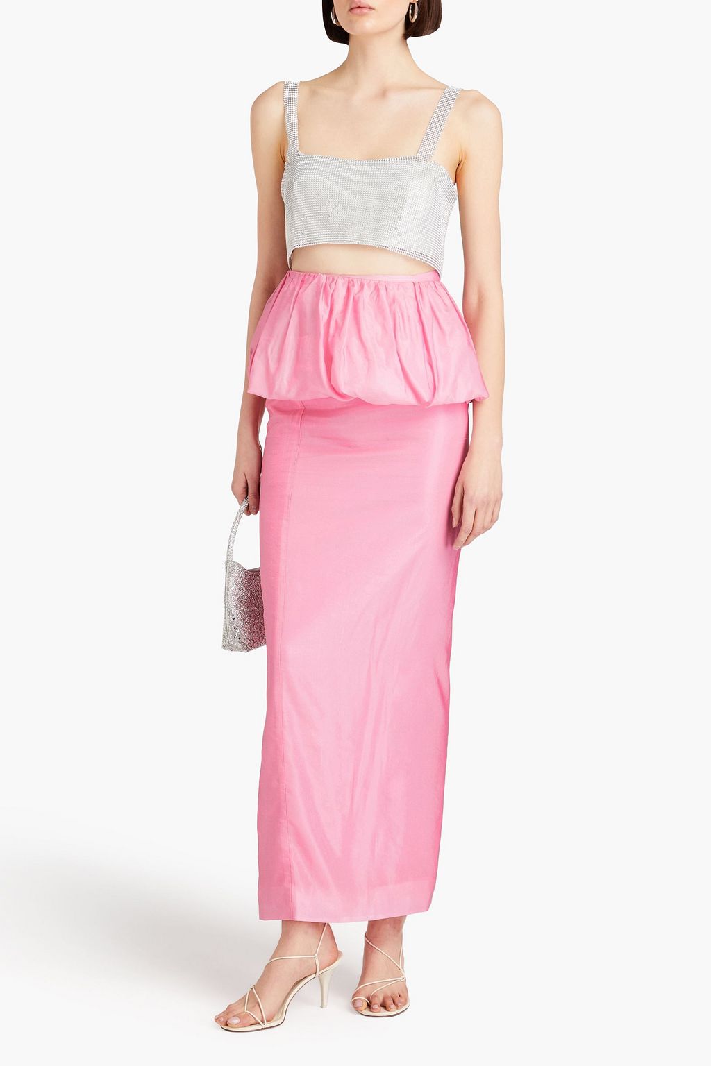 ROTATE BIRGER CHRISTENSEN Opili ruffled satin maxi skirt