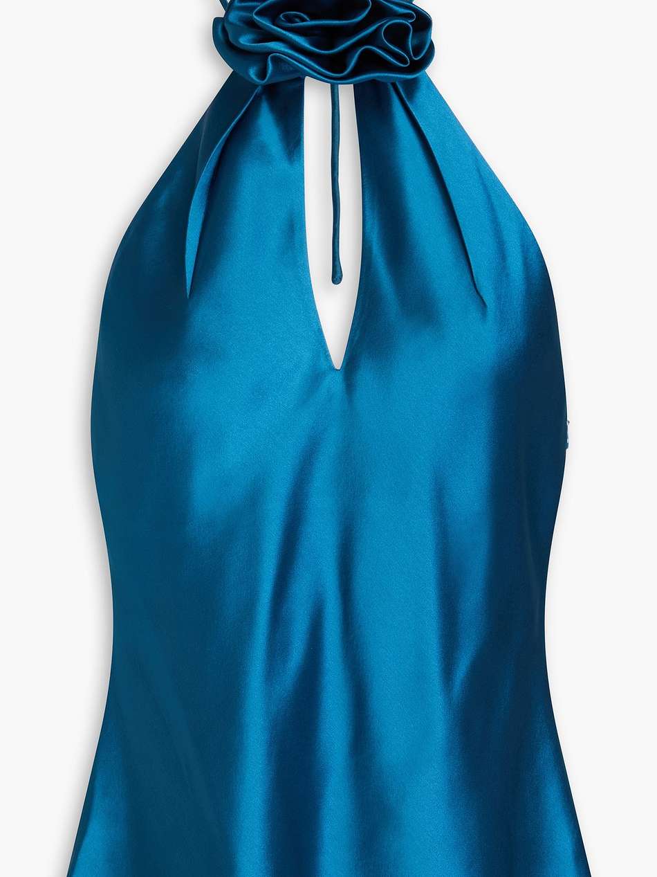 appliquéd satin halterneck top