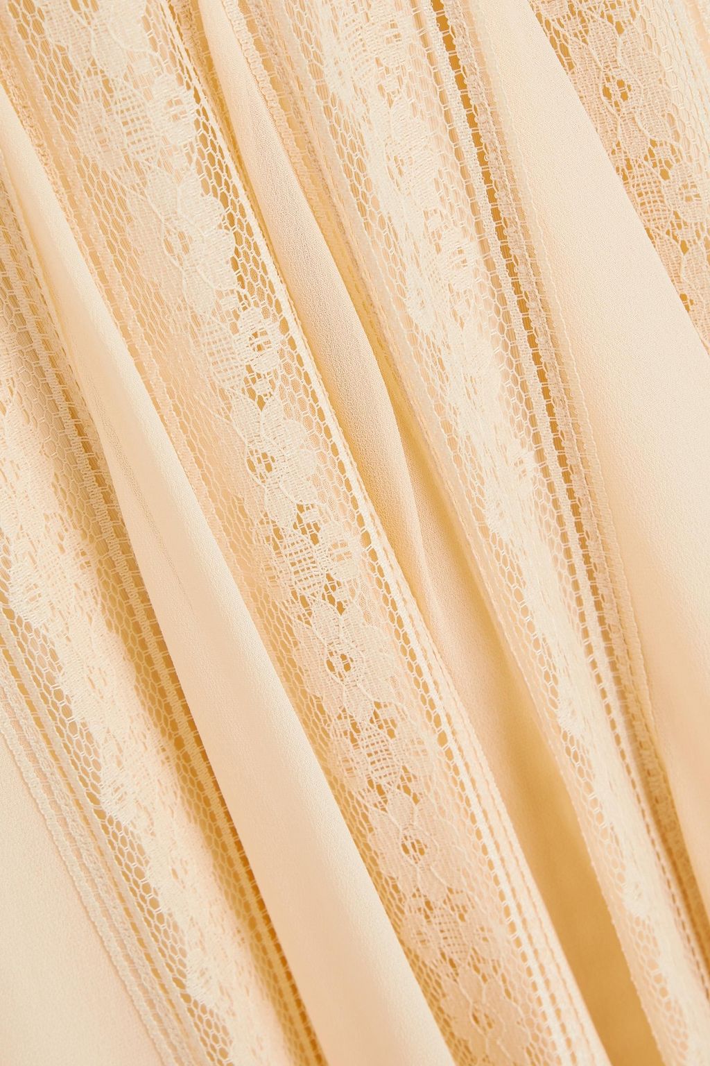 ZIMMERMANN Crocheted lace and georgette midi dress