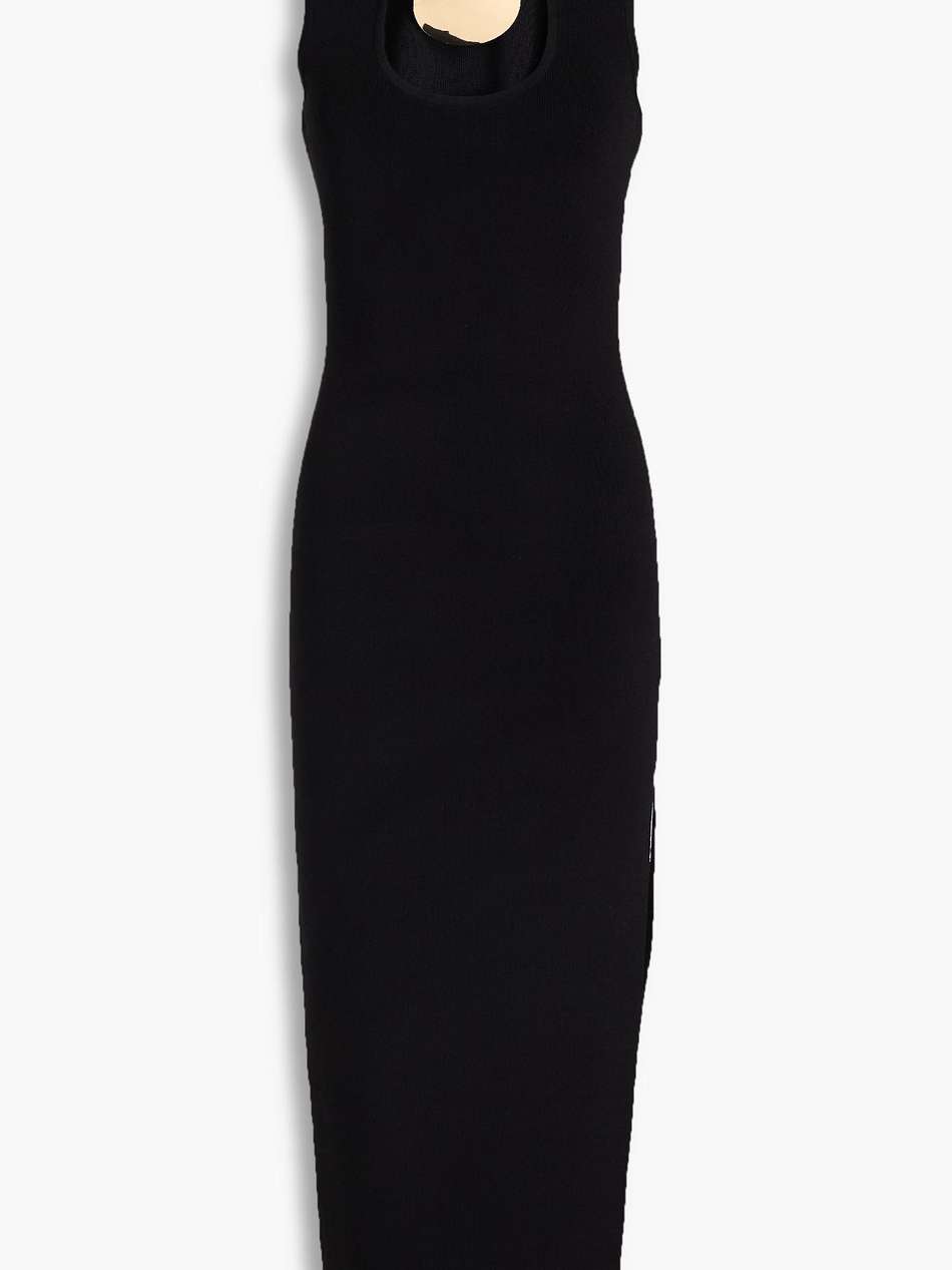 ella cutout embellished ribbed-knit midi dress
