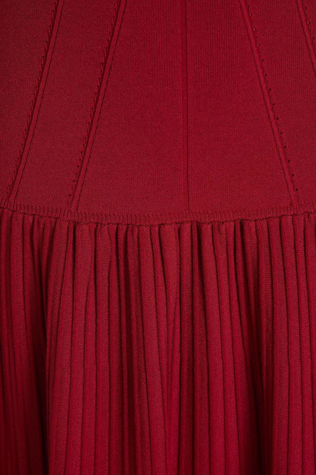 NICHOLAS Belted ribbed-knit midi dress