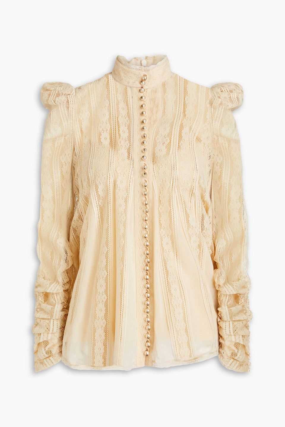 Zimmermann - Crocheted lace and georgette blouse - Neutral - 00