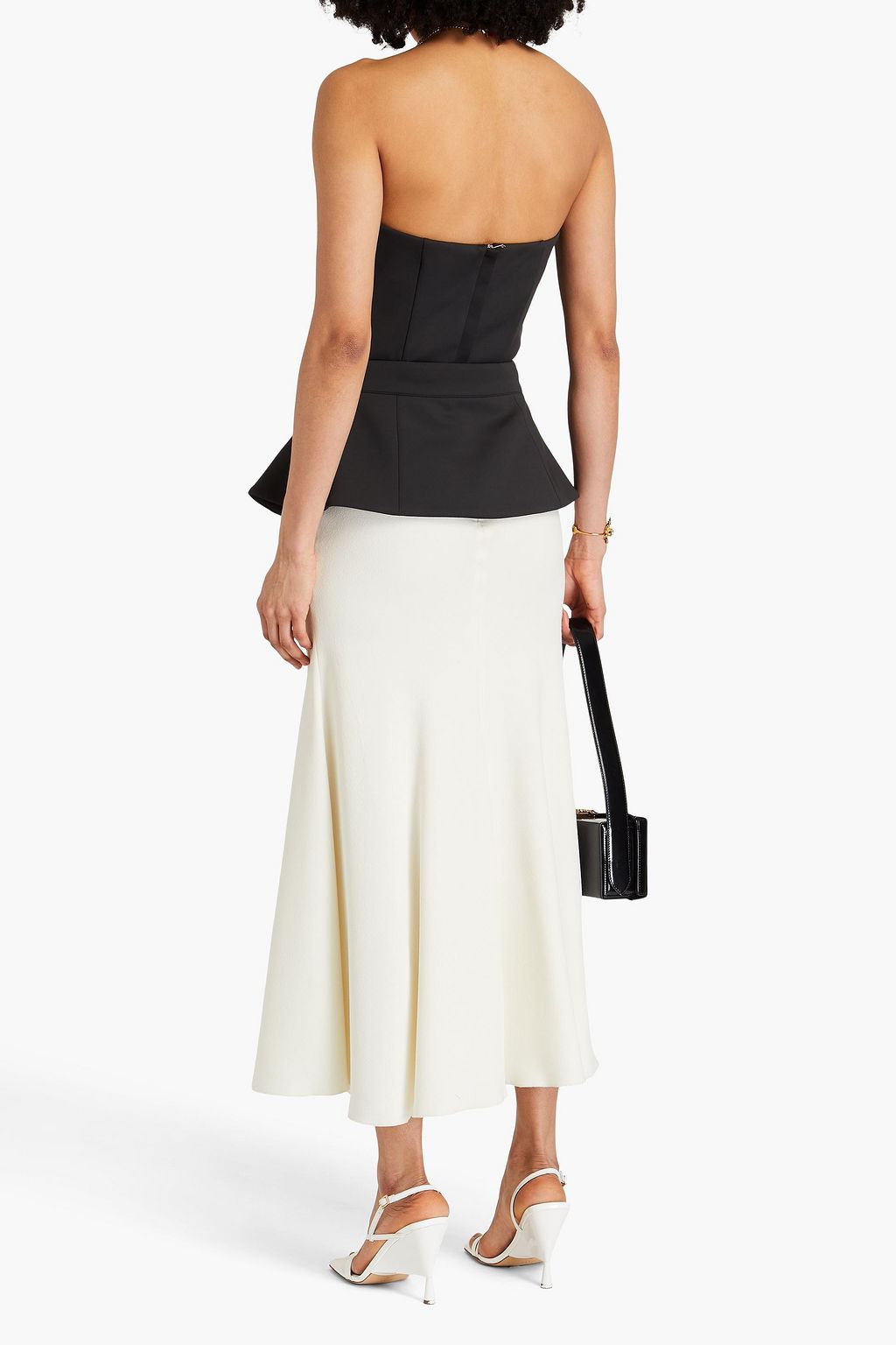 NICHOLAS Strapless embellished jersey bustier top