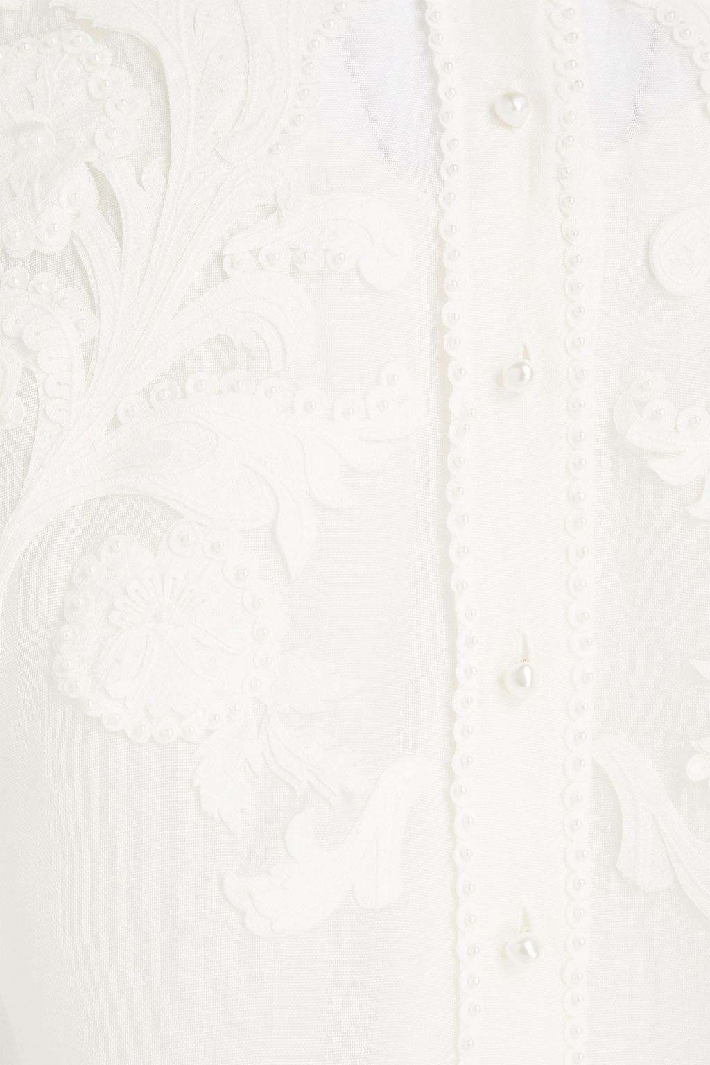 ZIMMERMANN Embellished linen and silk-blend shirt