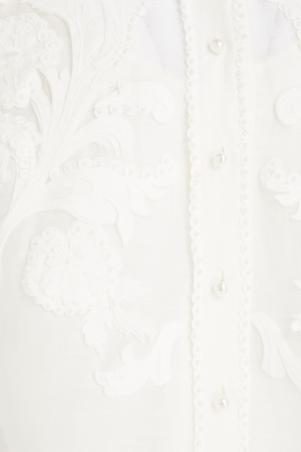 Zimmermann Embellished Linen And Silk-blend Shirt In Ivory