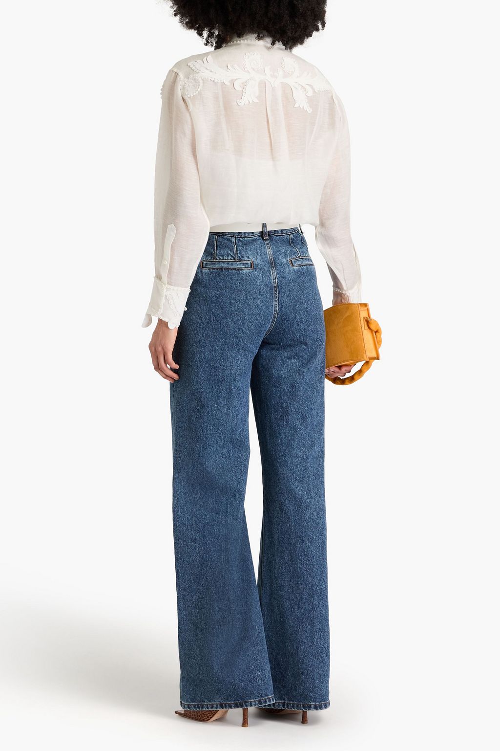 ZIMMERMANN Embellished linen and silk-blend shirt