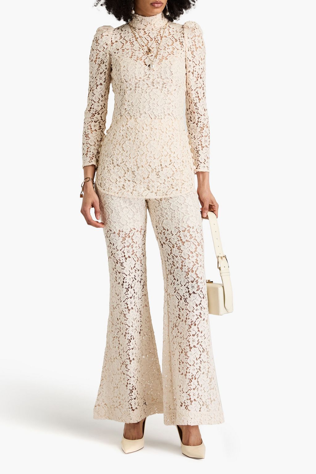 ZIMMERMANN Cotton-blend corded lace top