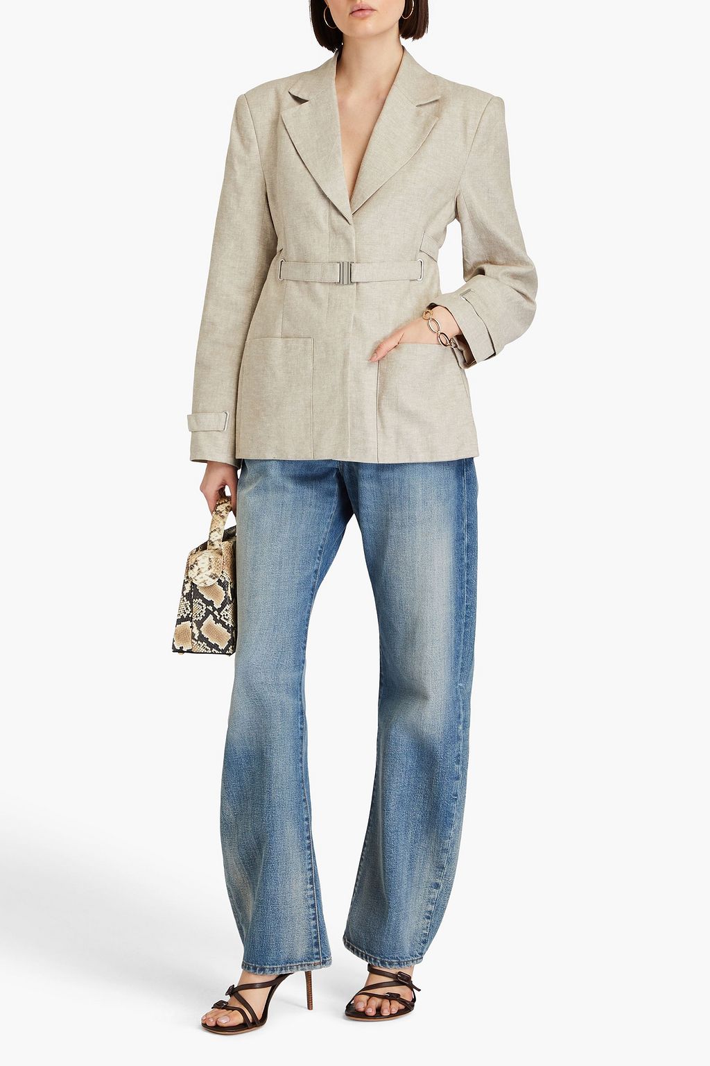 REMAIN BIRGER CHRISTENSEN Linen and cotton-blend twill blazer