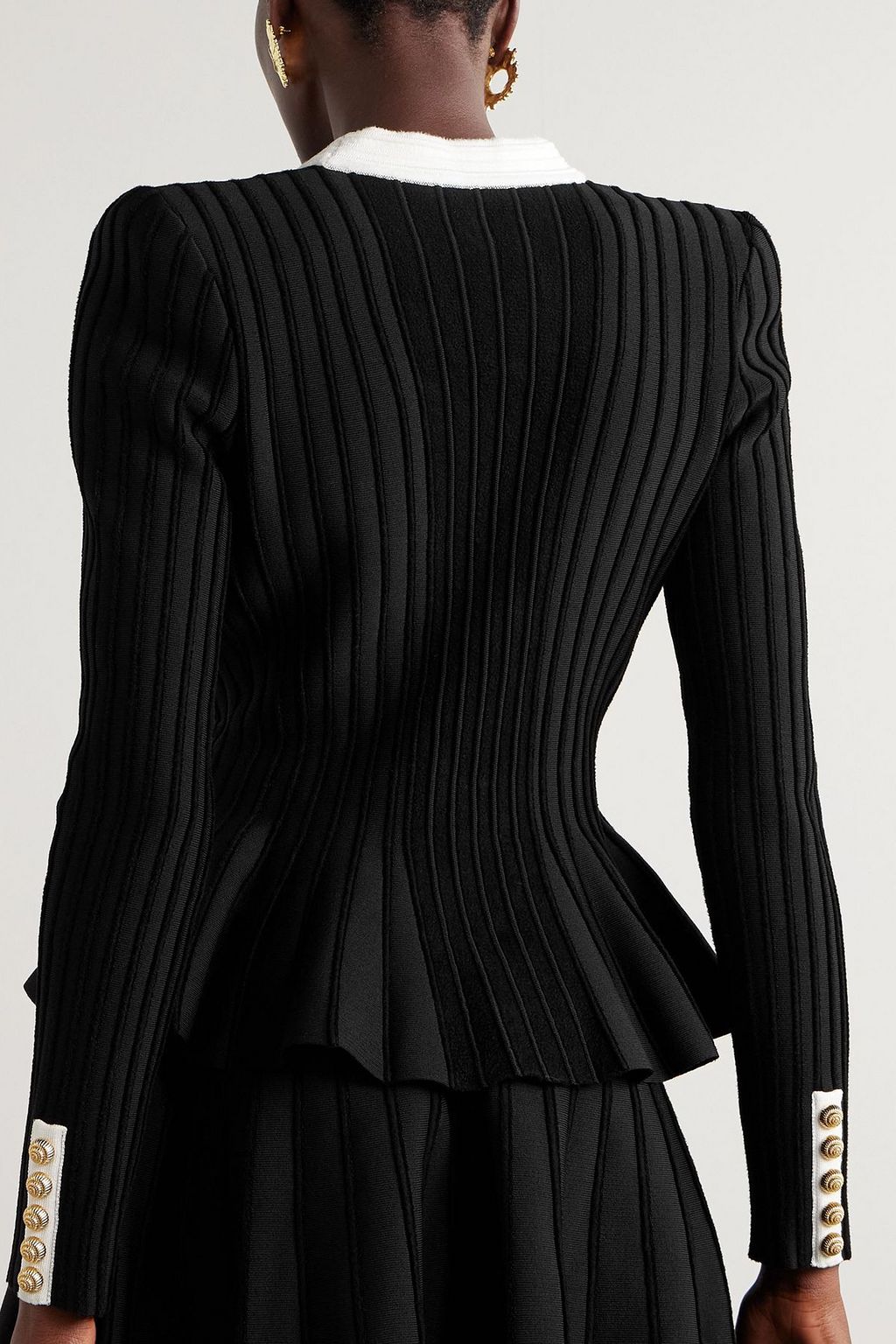 BALMAIN Knitted peplum cardigan