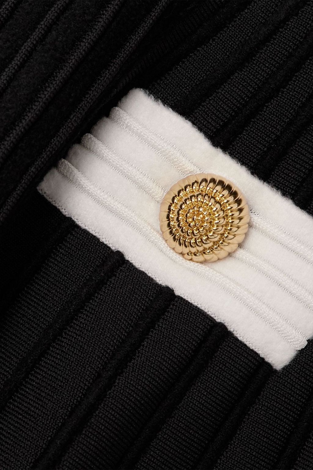 BALMAIN Button-embellished knitted mini skirt